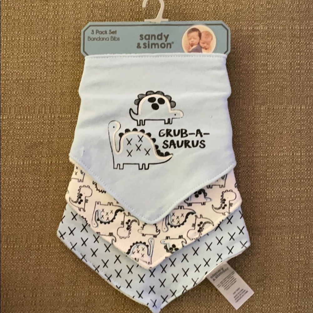NWT Sandy and Simon 3 pack of bandana bibs